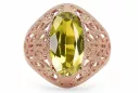 Vintage Jewlery Ring Yellow Peridot Original Vintage 14K Rose Gold vrc074r